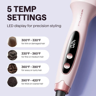 Wavytalk Thermal Brush, Blowout Boost 1.5 inch Heated Round Brush for Blowout Look