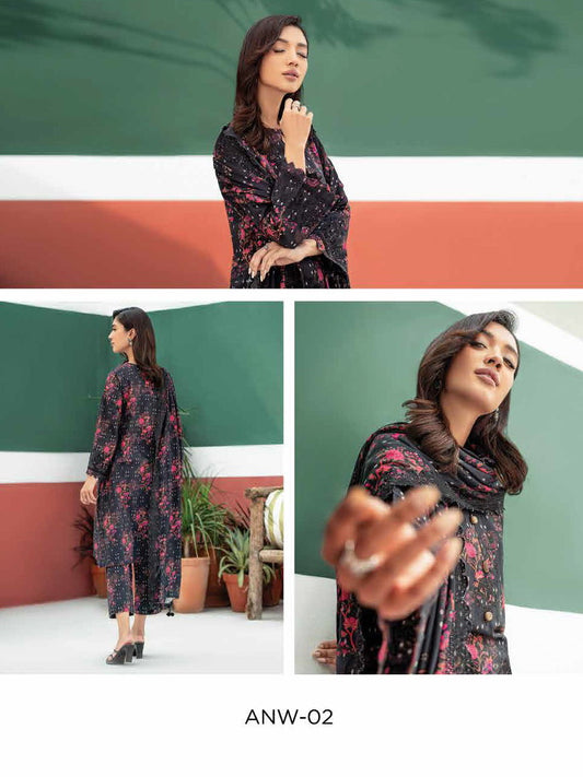 Charizma 3-Pc Unstitched Embroidered Khaddar With Wool Shawl - ANW-02