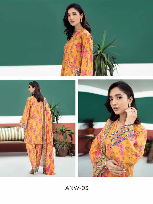 Charizma 3-Pc Unstitched Embroidered Khaddar With Wool Shawl - ANW-03