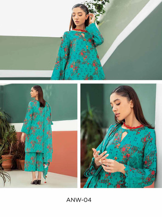 Charizma 3-Pc Unstitched Embroidered Khaddar With Wool Shawl - ANW-04