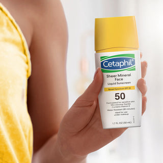 Cetaphil Sheer Mineral Sunscreen Face Liquid Broad Spectrum - 50ml