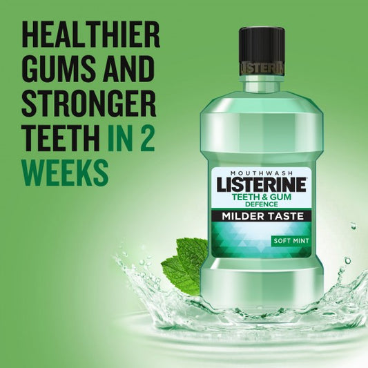 Listerine® Mouthwash Teeth & Gum Defence Milder Taste Soft Mint - 250ml