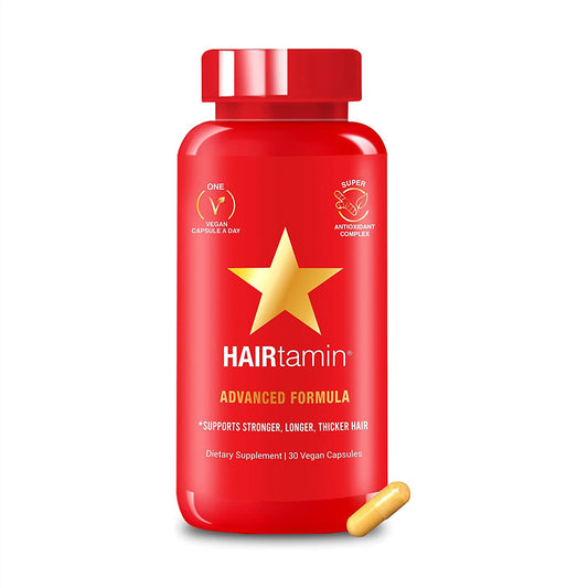 HAIRtamin Advanced Formula Dietary Supplement - 30 Vegan Capsules