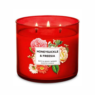 Bath and Body Works Honeysuckle & Freesia 3-Wick Candle