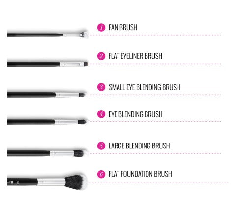 BH Cosmetics  Dual Fiber - 9 Piece Brush Set with Black Brush Roll - Shopaholic