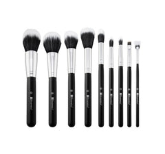 BH Cosmetics  Dual Fiber - 9 Piece Brush Set with Black Brush Roll - Shopaholic
