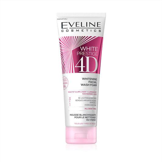 Eveline Cosmetics White Prestige 4D Whitening Facial Wash Foam - 100ml