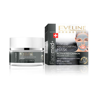Eveline Cosmetics Facemed+ Cleansing Detoxifying Active Carbon and Clay Face Mask 50ml