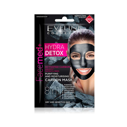 Eveline Cosmetics FaceMed+ Hydra Detox - Purifying and Moisturizing Carbon Mask