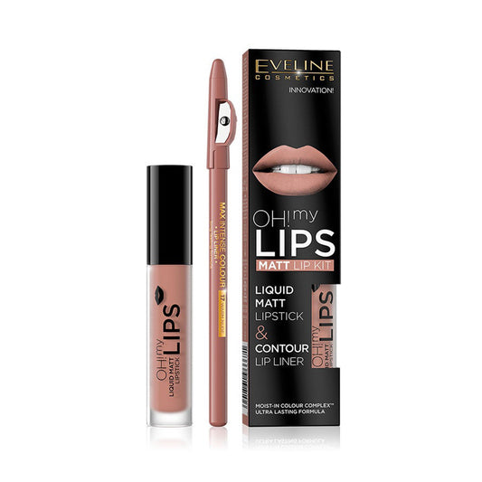 Eveline Cosmetics  OH! My Lips Matt Lip Kit - 01 Neutral Nude