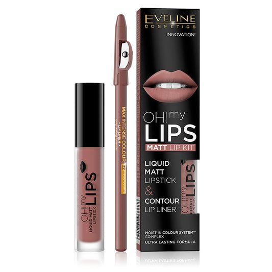 Eveline Cosmetics  OH! My Lips Matt Lip Kit - 02 Milky Chocolate