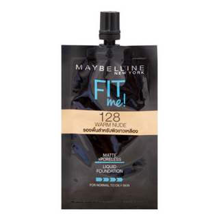 Maybelline New York Fit Me Matte & Poreless Foundation Pack, 128 Warm Nude - 5ml