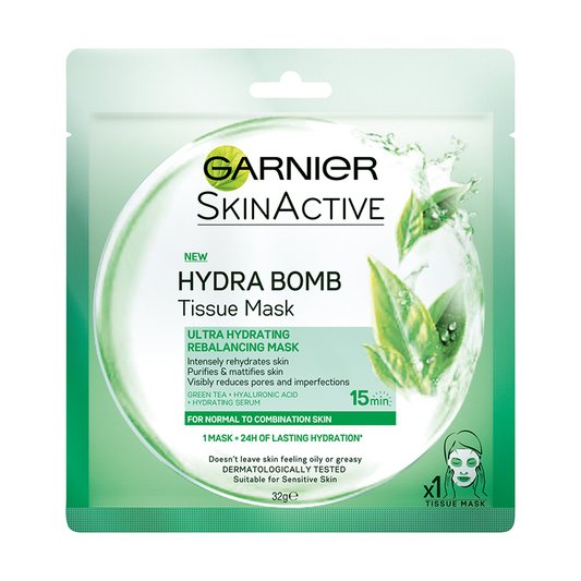 Garnier Hydra Bomb Green Tea Tissue Mask - Hydrating & Re-Balancing