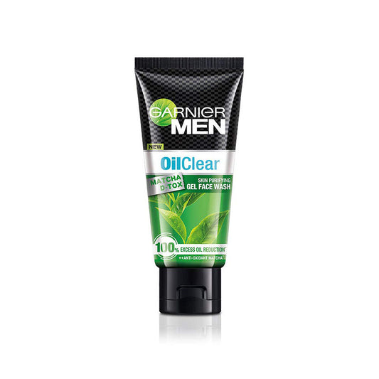 Garnier Men Oil Clear Matcha D-Tox Skin Purifying Gel Face Wash 100gm