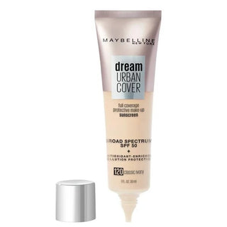 Maybelline New York Dream Urban Cover Flawless Coverage Foundation Makeup SPF 50 - Classic Ivory