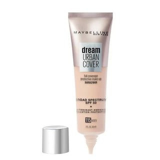 Maybelline New York Dream Urban Cover Flawless Coverage Foundation Makeup SPF 50 - Ivory