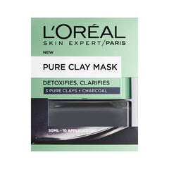 Loréal Paris  Pure Clay Charcoal Mask - Detoxifying & Clarifying, 50ml