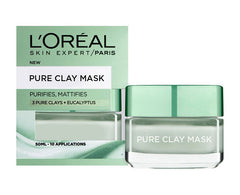 Loréal Paris  Pure Clay Eucalyptus Mask - Purifying & Mattifying, 50ml