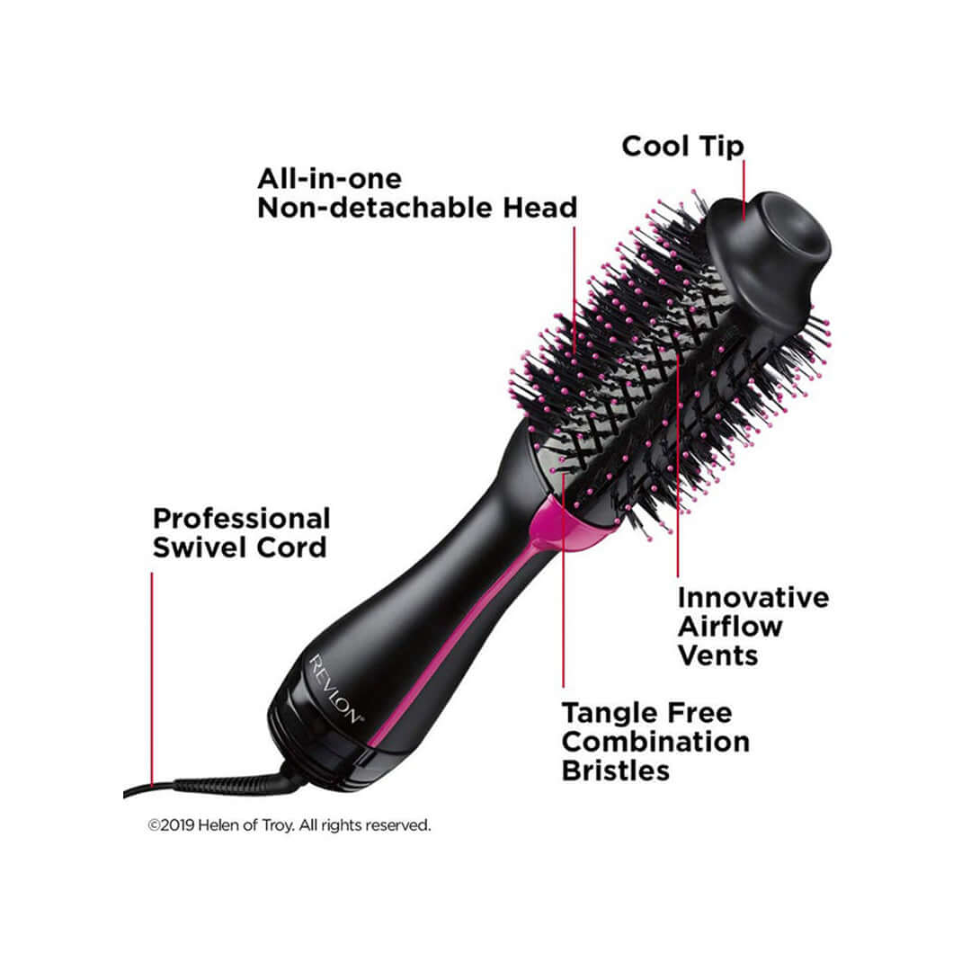 Revlon One-Step Hair Dryer & Volumizer Hot Air Brush - Black - Shopaholic