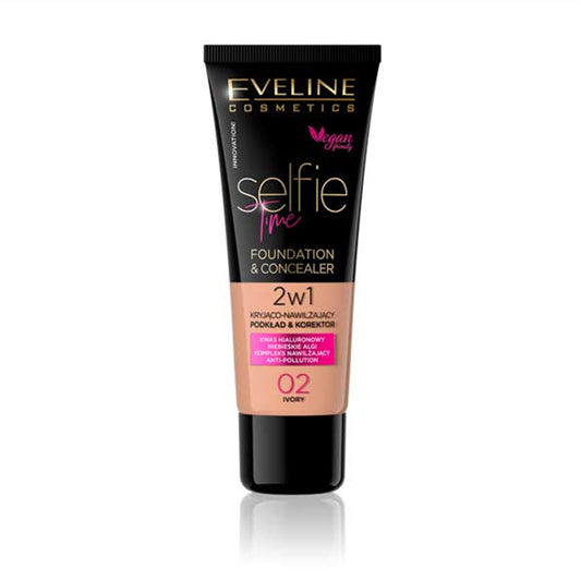 Eveline Cosmetics Selfie Time Foundation & Concealer 02 Ivory - 30ml