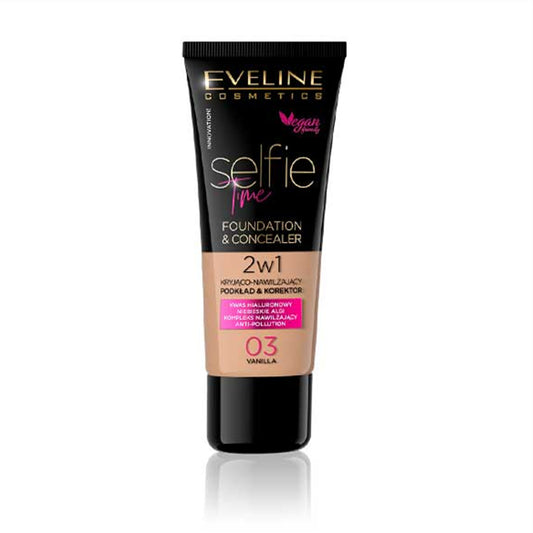 Eveline Cosmetics Selfie Time Foundation & Concealer 03 Vanilla - 30ml