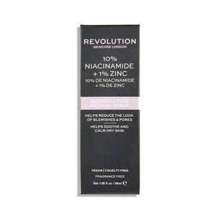 Makeup Revolution Skincare 10% Niacinamide + 1% Zinc Blemish & Pore Refining Serum - 30ml